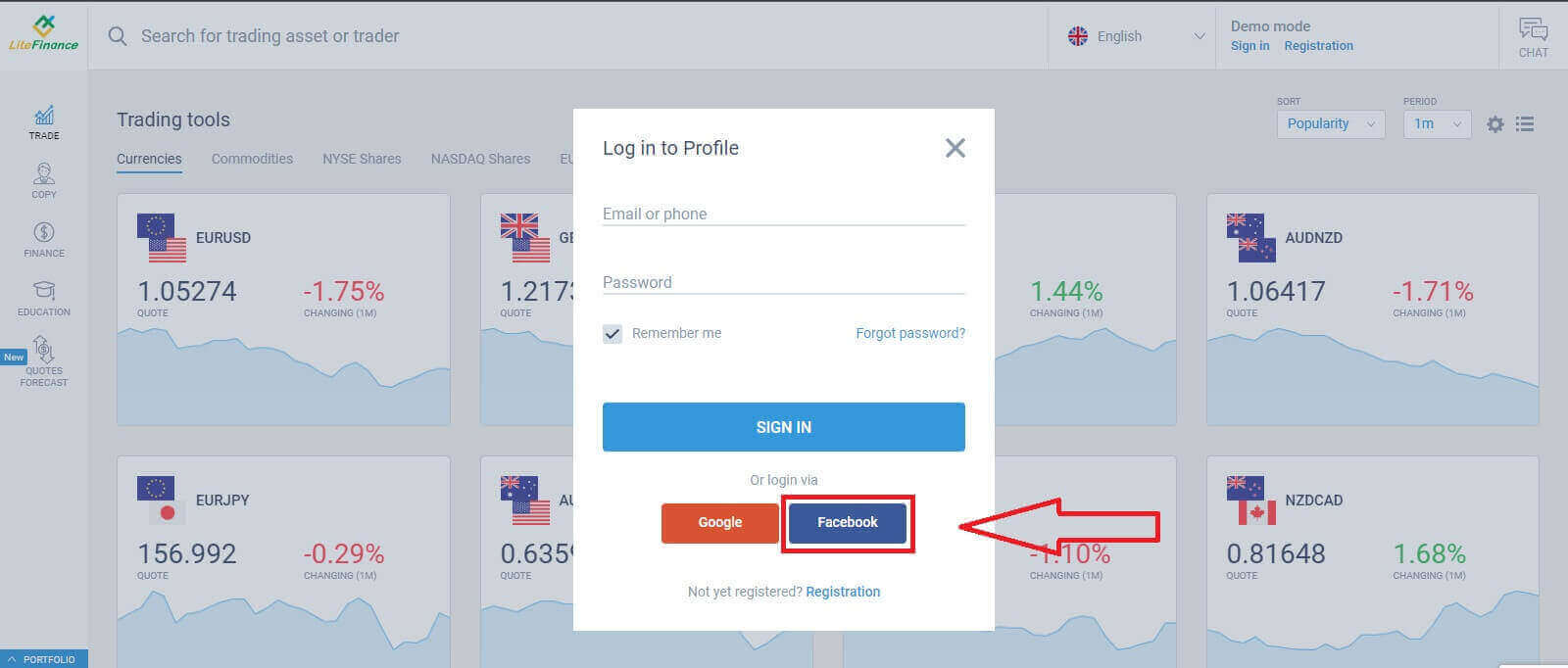 Slik logger du på LiteFinance Slik logger du på LiteFinance
