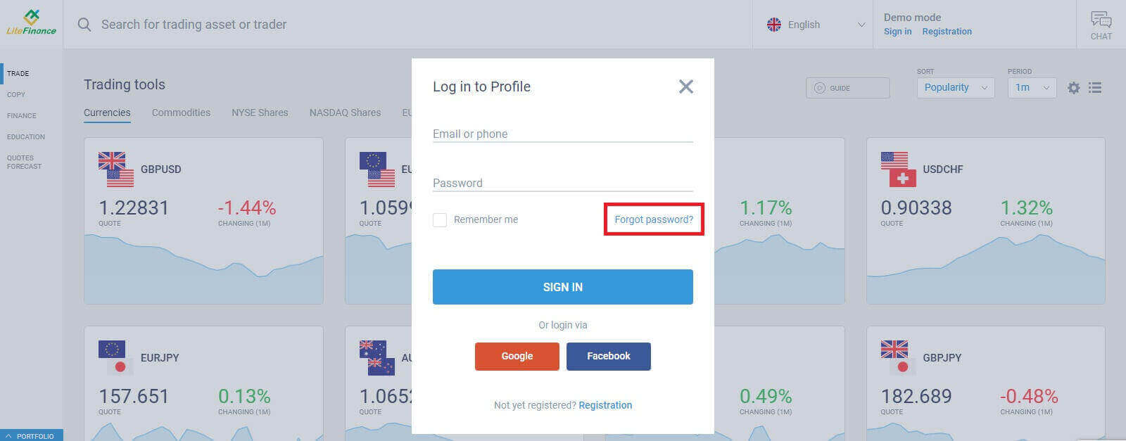 Slik logger du på LiteFinance Slik logger du på LiteFinance