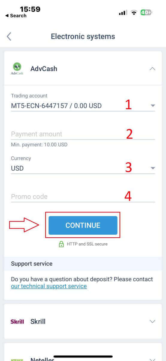 LiteFinance indbetalingsmetoder, minimumskrav og behandlingstider