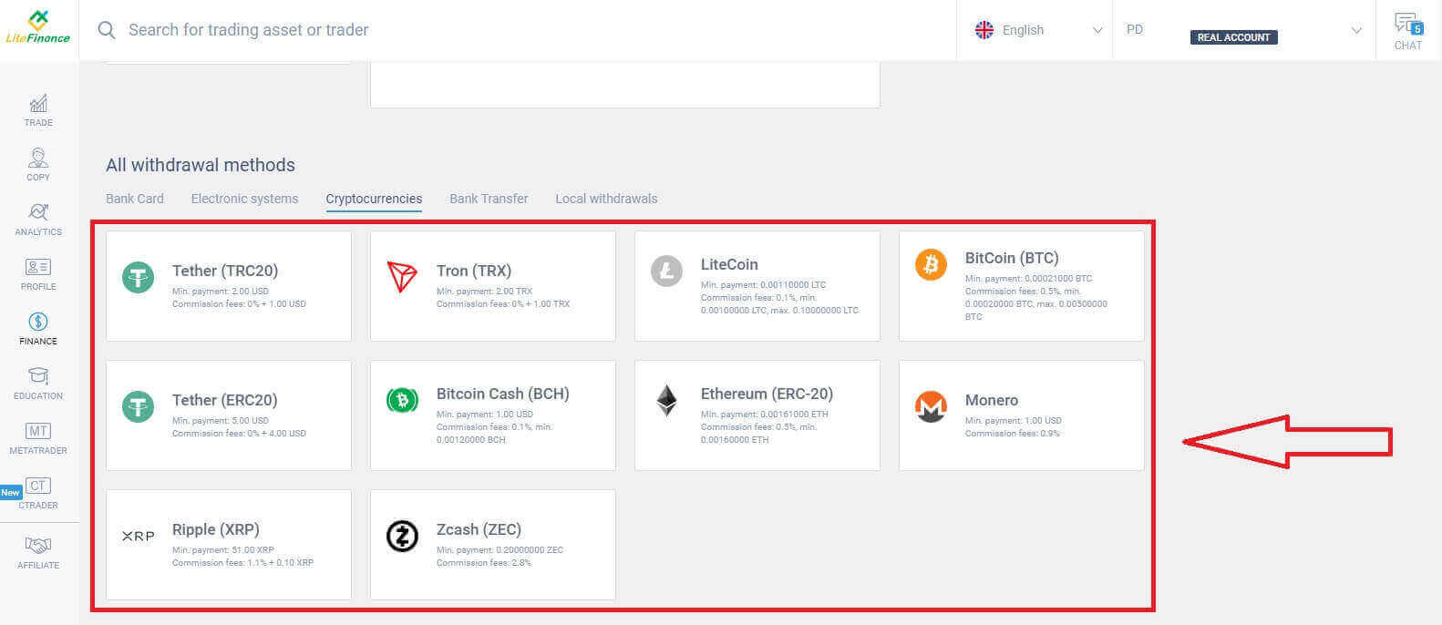 LiteFinance abrir conta e retirar: etapas e requisitos
