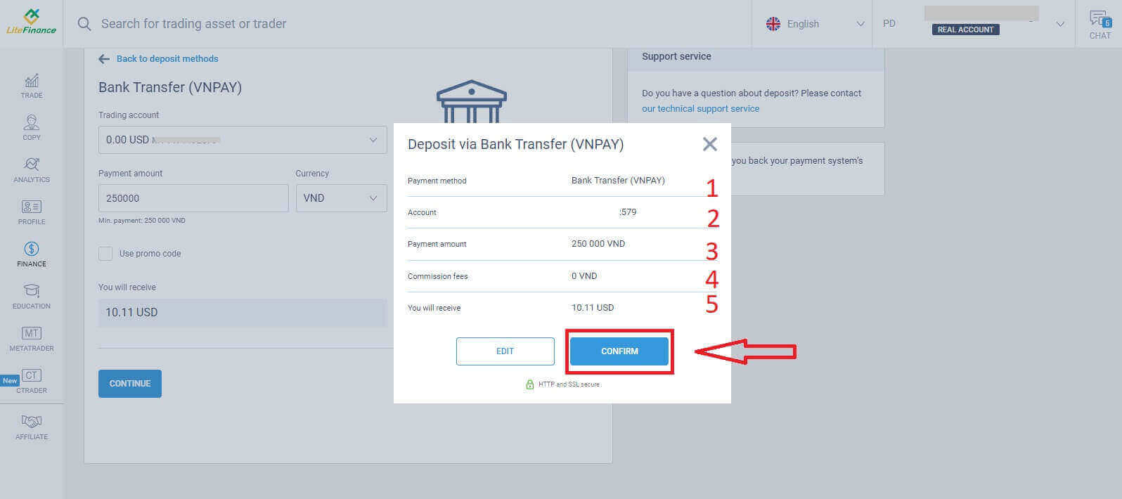 LiteFinance tilmelding og indbetaling: Kontofinansieringstrin LiteFinance tilmelding og indbetaling: Kontofinansieringstrin