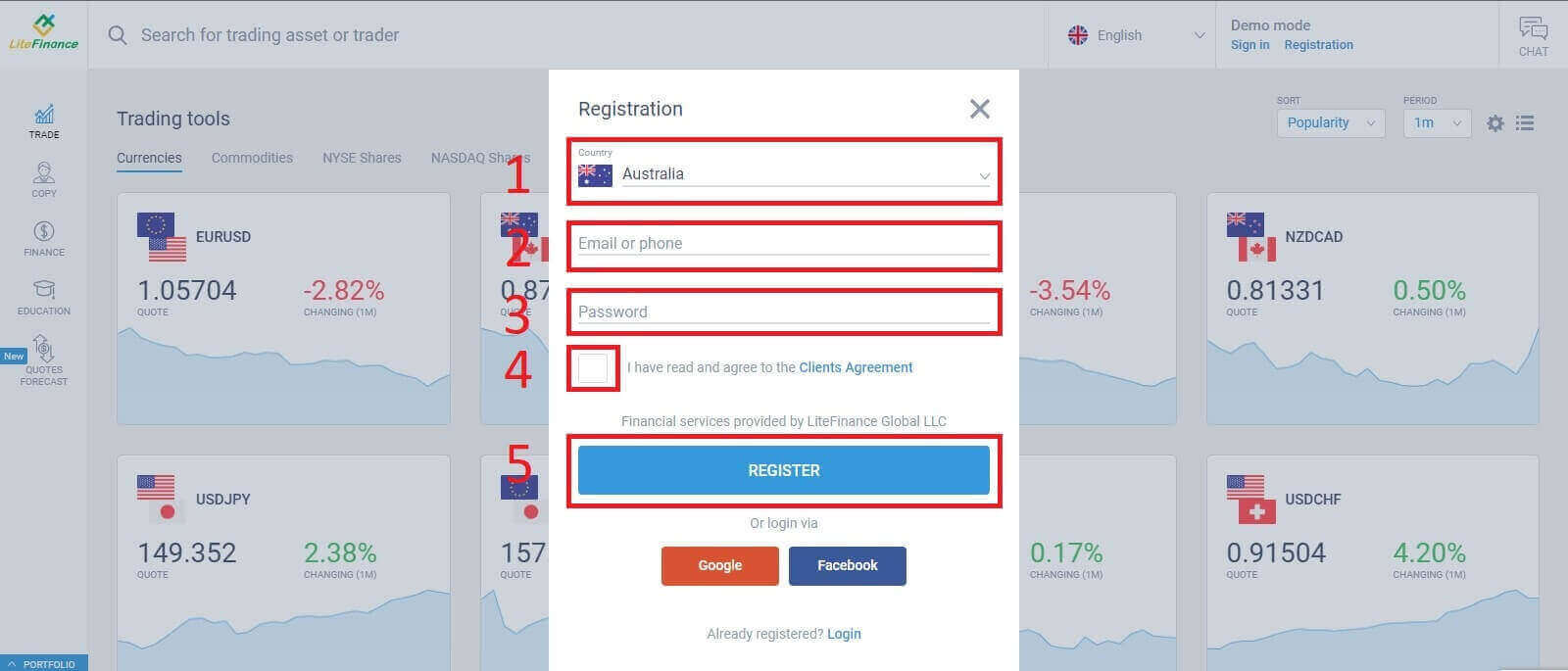 Åbn konto på LiteFinance — Trin, krav og kontotyper