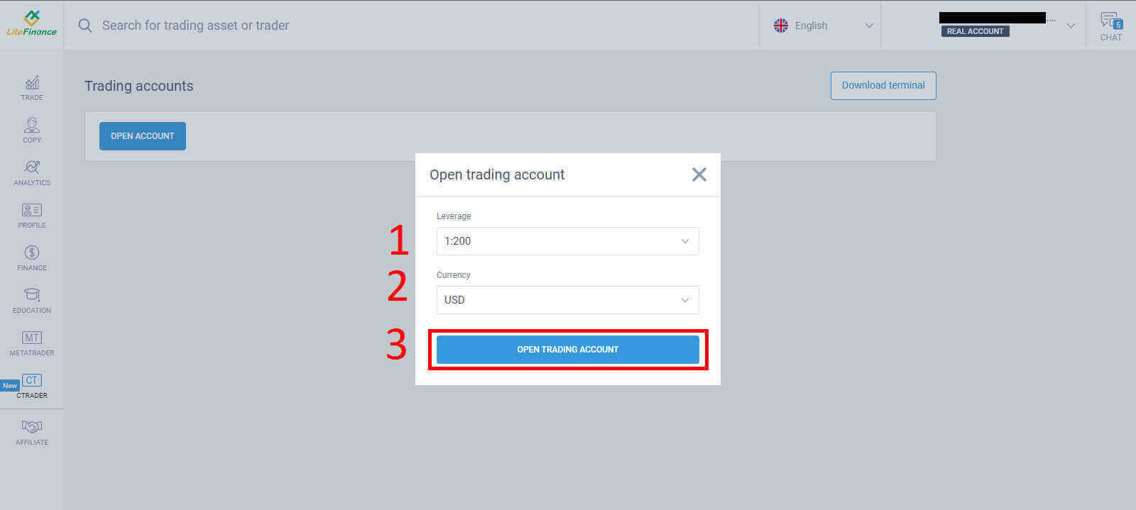 Åbn konto på LiteFinance — Trin, krav og kontotyper